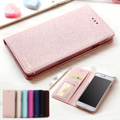 Case For Apple iPhone 6 6S Plus Silk Leather  Silicone Flip Cover iPhone 6 6s Plus Case With Wallet Coque For iPhone6 Plus