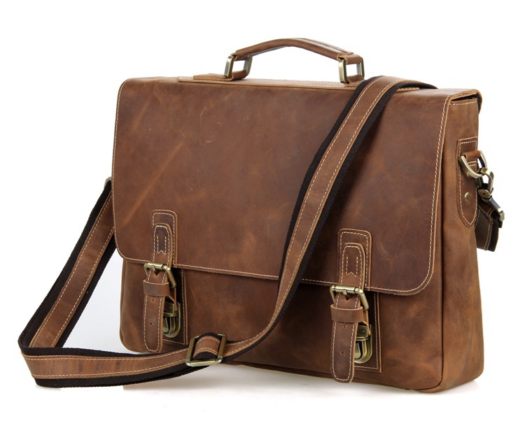 mens vintage leather laptop bag