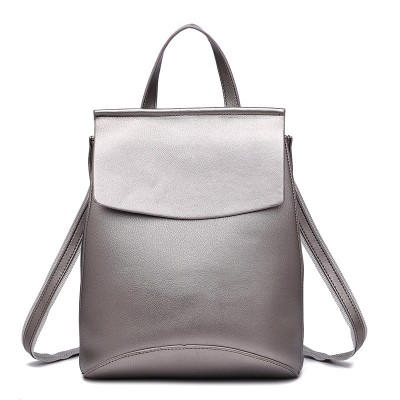 small white leather backpack