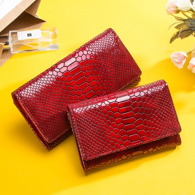 Luxury Brand Women Clutch Wallets Genuine Leather Snake Pattern Print Long Coin Purse Female Cell Phone Holder Bag