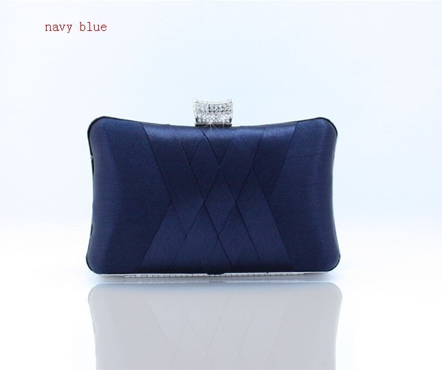 navy leather clutch purse