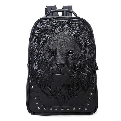 Gothic Backpacks Mens Fashion Trends Youth Character Travel Computer Bag European And American Rivet lion Head Bag Printing Backpack