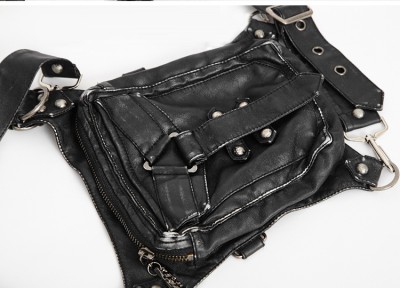 1pc Punk Style Retro Pu Leather Waist Bag Thigh Strap Leg Bag Casual Small  Square Bag