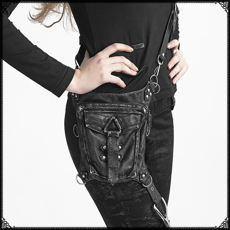 Best Motorcycle Leg Bag Steampunk Thigh Waist Belt Bag Black Small ...