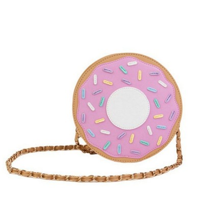 Funny fashion Three-dimensional donuts style messenger bag chain bag soft small harajuku handbag 