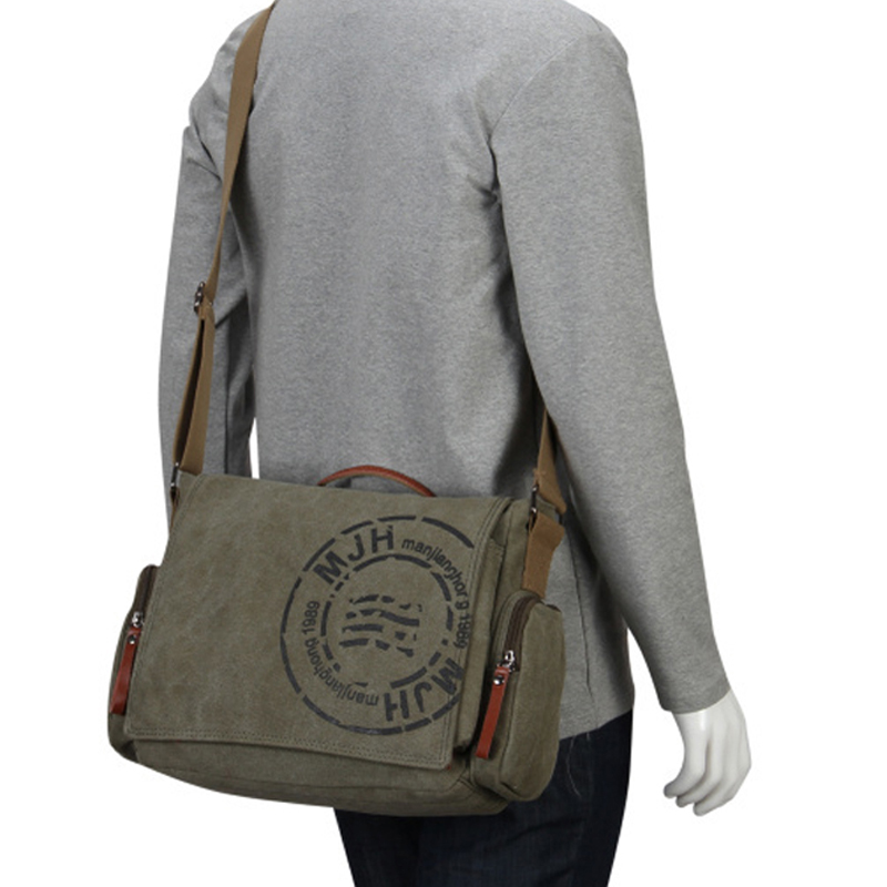 Vintage Mens Messenger Bags Canvas Shoulder Bag Fashion Man Business Crossbody Bag Printing Male ...