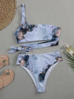 New high cut thong bathing suit high waist swimsuit Solid swimwear